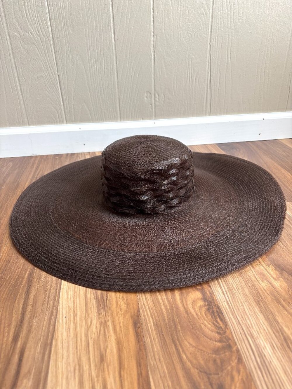 Kokin New York Brown Braided Large Brim Hat